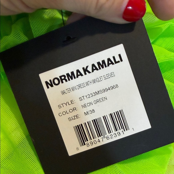 Norma Kamali Neon Green Ruched Mini Dress - Picture 7 of 7